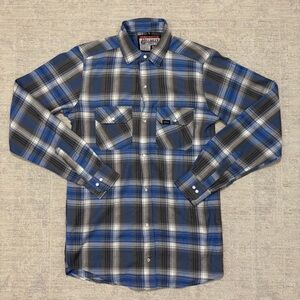 Hillbilly Flannel Co Men’s Pearl Snap Long Sleeve Button Shirt Size Small Plaid